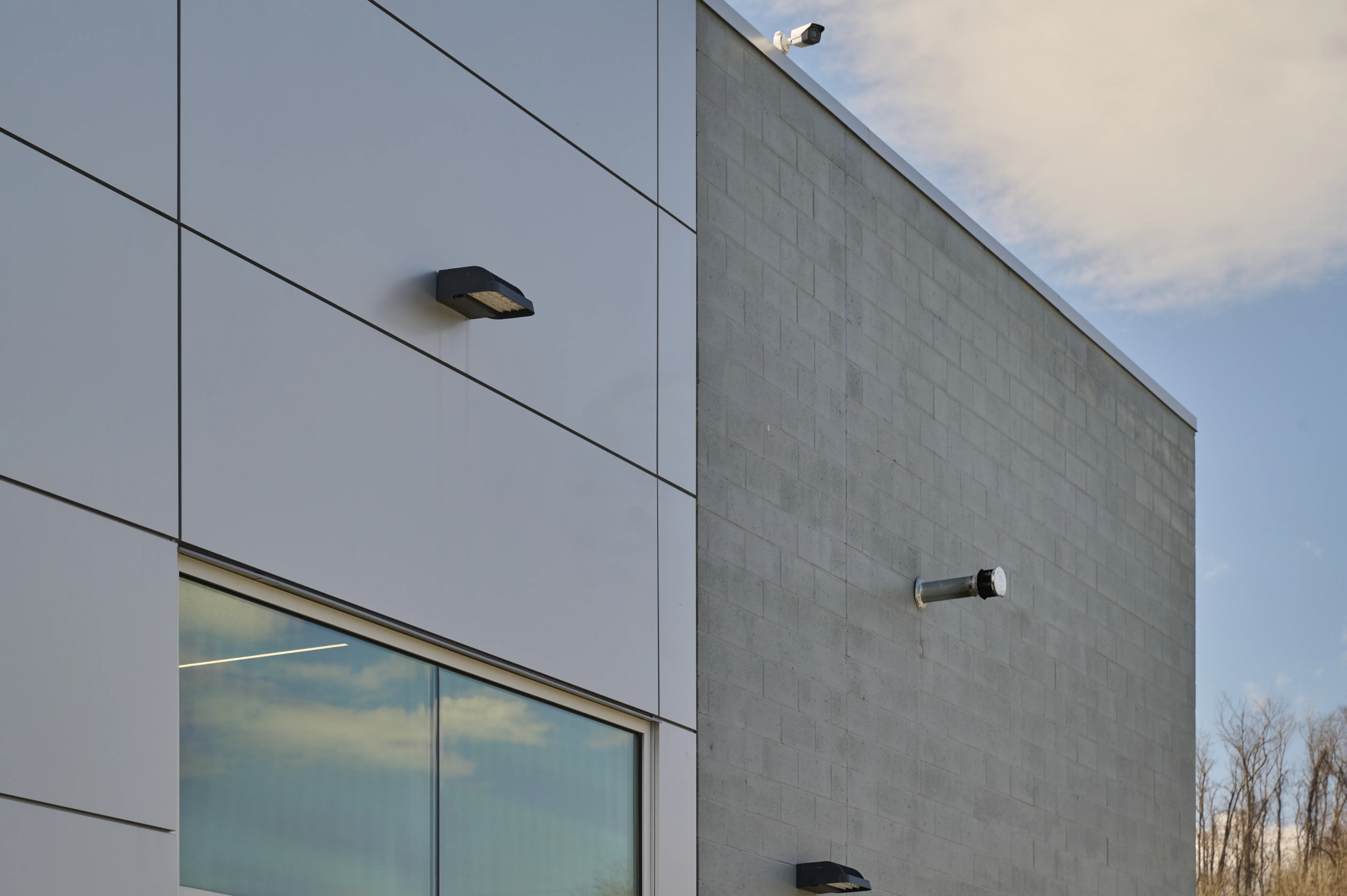 Exterior Detail showcasing building material mix.