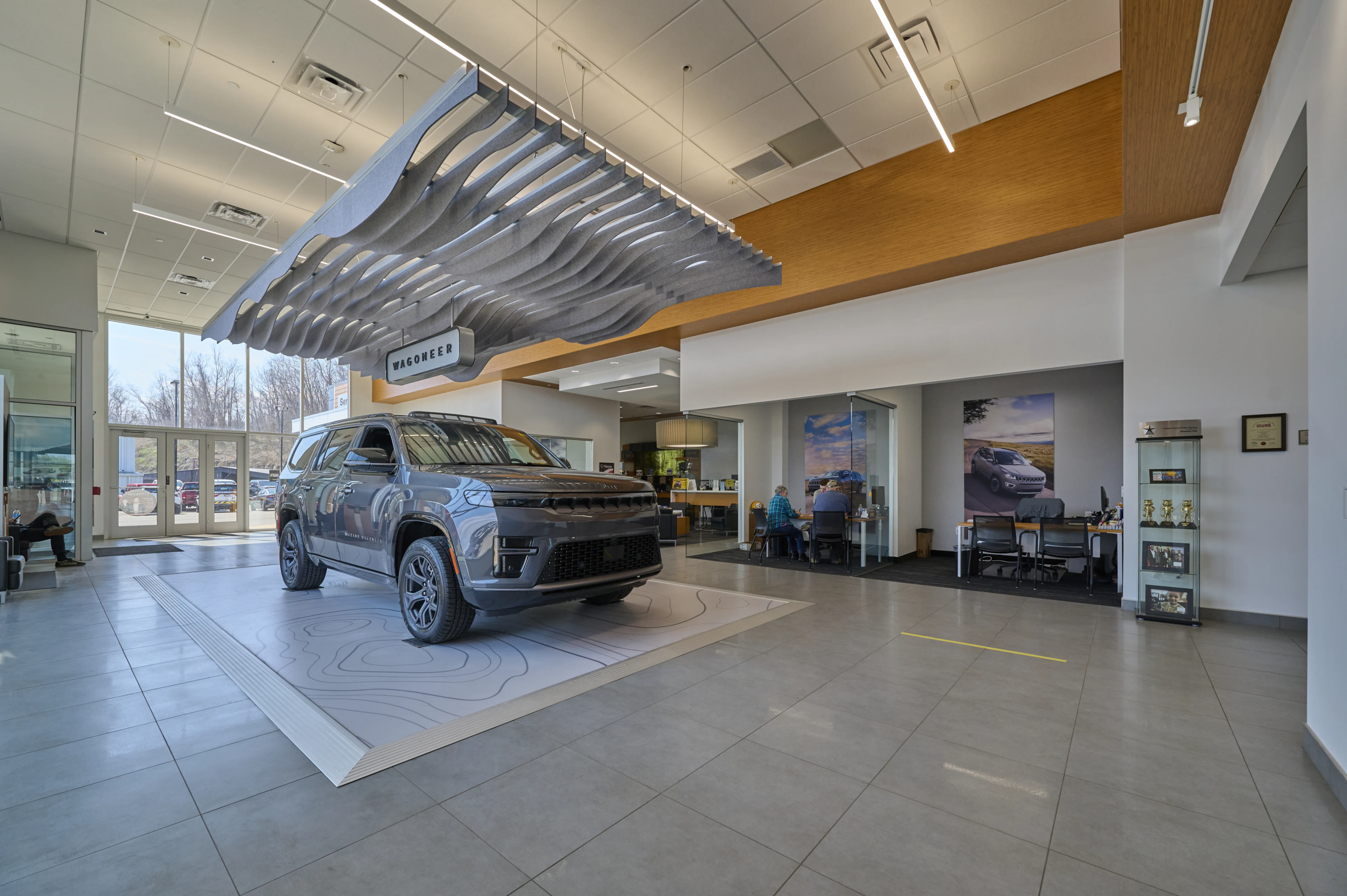 Lofted showroom detail at project