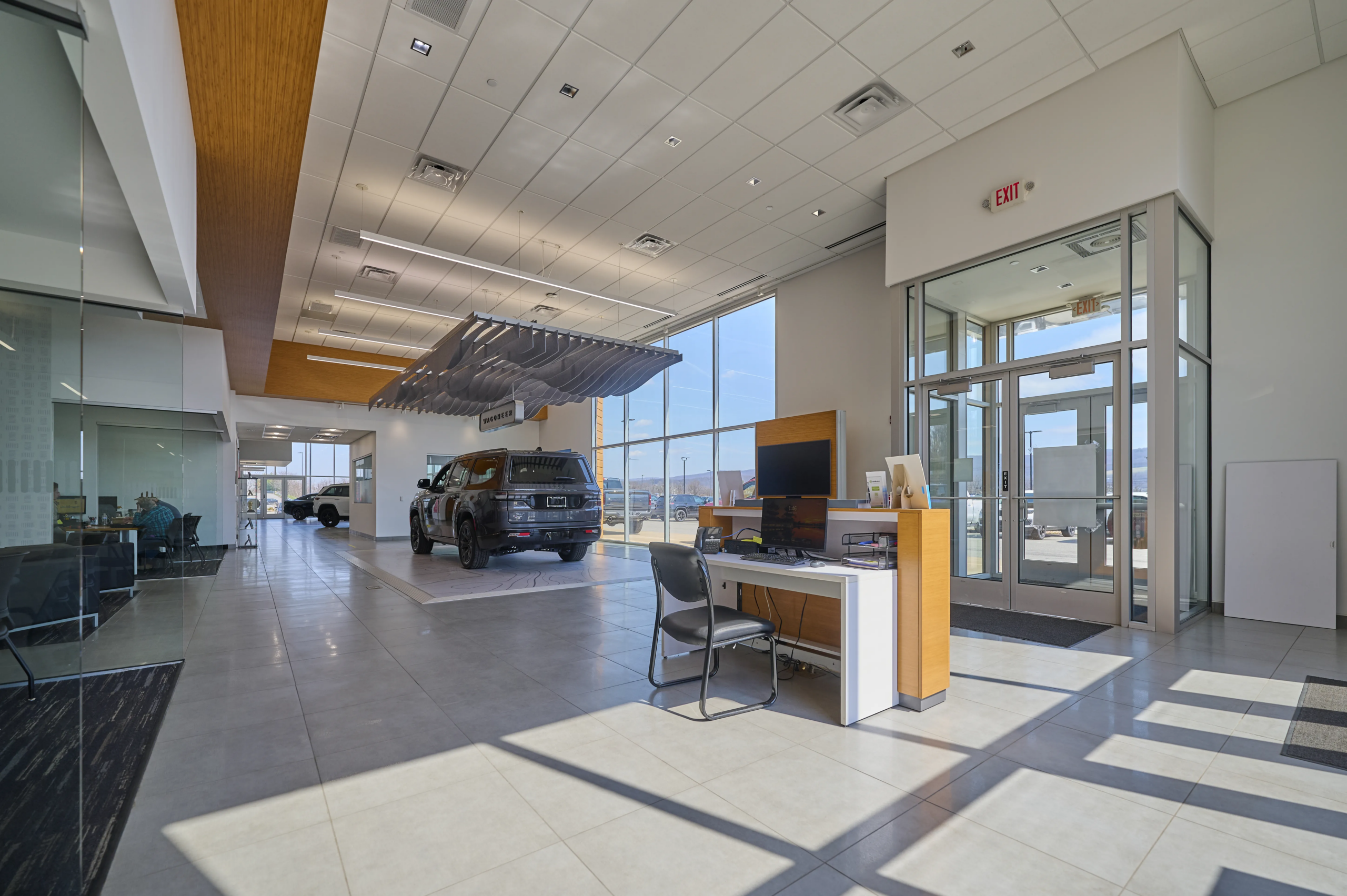 Lofted showroom detail at project
